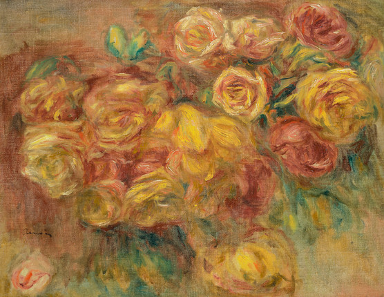 PIERRE-AUGUSTE RENOIR (1841-1919) Roses 15 13/16 x 20 1/16 in (40,2 x 51 cm) (Peint vers 1915) image 1